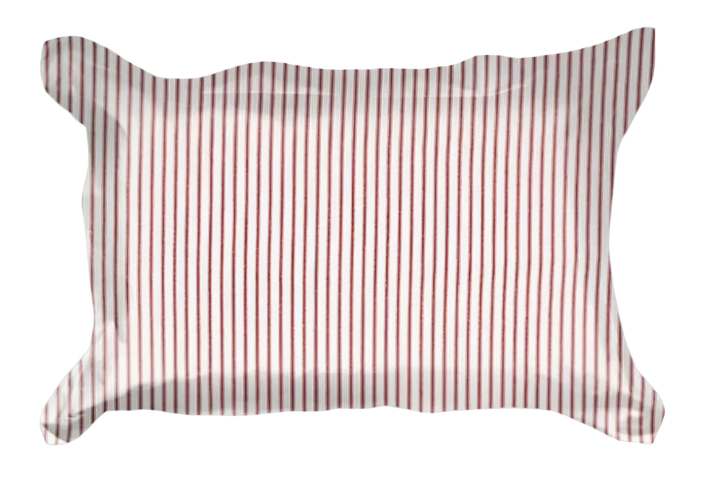 Madder Red Scarlet Ticking Stripe Duvet Cover Set with Oxford Pillowcase