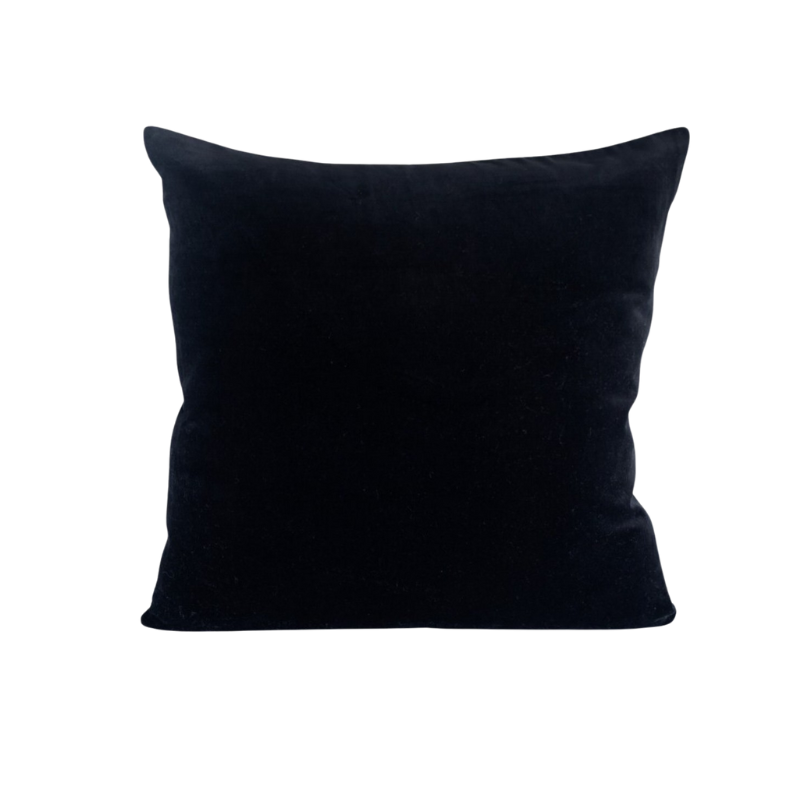 Gorgi Oversized Velvet Cushion in Black with Linen Backing